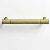 Colonial Bronze - 0.625'' diameter custom length Round Pull with straight posts hand finished in Distressed Antique Brass and Distressed Antique Brass - Distressed Antique Brass,Distressed Antique Brass