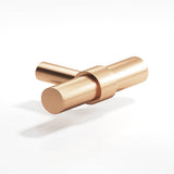 Colonial Bronze - 2'' overall, 0.46875'' diameter Round, collared T Cabinet Knob with straight post hand finished in Satin Bronze and Satin Bronze - Satin Bronze,Satin Bronze