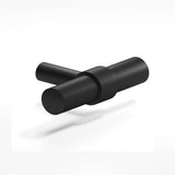 Colonial Bronze - 2'' overall, 0.46875'' diameter Round, collared T Cabinet Knob with straight post hand finished in Matte Satin Black and Matte Satin Black - Matte Satin Black,Matte Satin Black