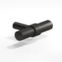 Colonial Bronze - 2'' overall, 0.46875'' diameter Round, collared T Cabinet Knob with straight post hand finished in Frost Black  and Frost Black - Frost Black,Frost Black