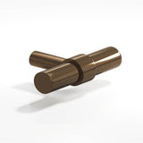 Colonial Bronze - 2'' overall, 0.46875'' diameter Round, collared T Cabinet Knob with straight post hand finished in Light Statuary Bronze and Light Statuary Bronze - Light Statuary Bronze,Light Statuary Bronze