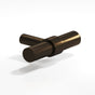 Colonial Bronze - 2'' overall, 0.46875'' diameter Round, collared T Cabinet Knob with straight post hand finished in Oil Rubbed Bronze and Oil Rubbed Bronze - Oil Rubbed Bronze,Oil Rubbed Bronze