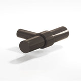 Colonial Bronze - 2'' overall, 0.46875'' diameter Round, collared T Cabinet Knob with straight post hand finished in Dark Statuary Bronze and Dark Statuary Bronze - Dark Statuary Bronze,Dark Statuary Bronze