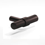 Colonial Bronze - 2'' overall, 0.46875'' diameter Round, collared T Cabinet Knob with straight post hand finished in Matte Dark Statuary Bronze and Matte Dark Statuary Bronze - Matte Dark Statuary Bronze,Matte Dark Statuary Bronze