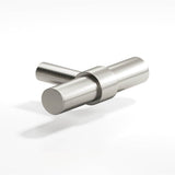 Colonial Bronze - 2'' overall, 0.46875'' diameter Round, collared T Cabinet Knob with straight post hand finished in Nickel Stainless and Nickel Stainless - Nickel Stainless,Nickel Stainless