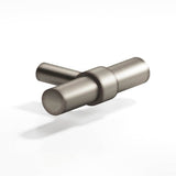 Colonial Bronze - 2'' overall, 0.46875'' diameter Round, collared T Cabinet Knob with straight post hand finished in Matte Pewter and Matte Pewter - Matte Pewter,Matte Pewter