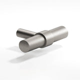 Colonial Bronze - 2'' overall, 0.46875'' diameter Round, collared T Cabinet Knob with straight post hand finished in Frost Nickel  and Frost Nickel - Frost Nickel,Frost Nickel