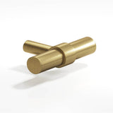 Colonial Bronze - 2'' overall, 0.46875'' diameter Round, collared T Cabinet Knob with straight post hand finished in Antique Brass and Antique Brass - Antique Brass,Antique Brass