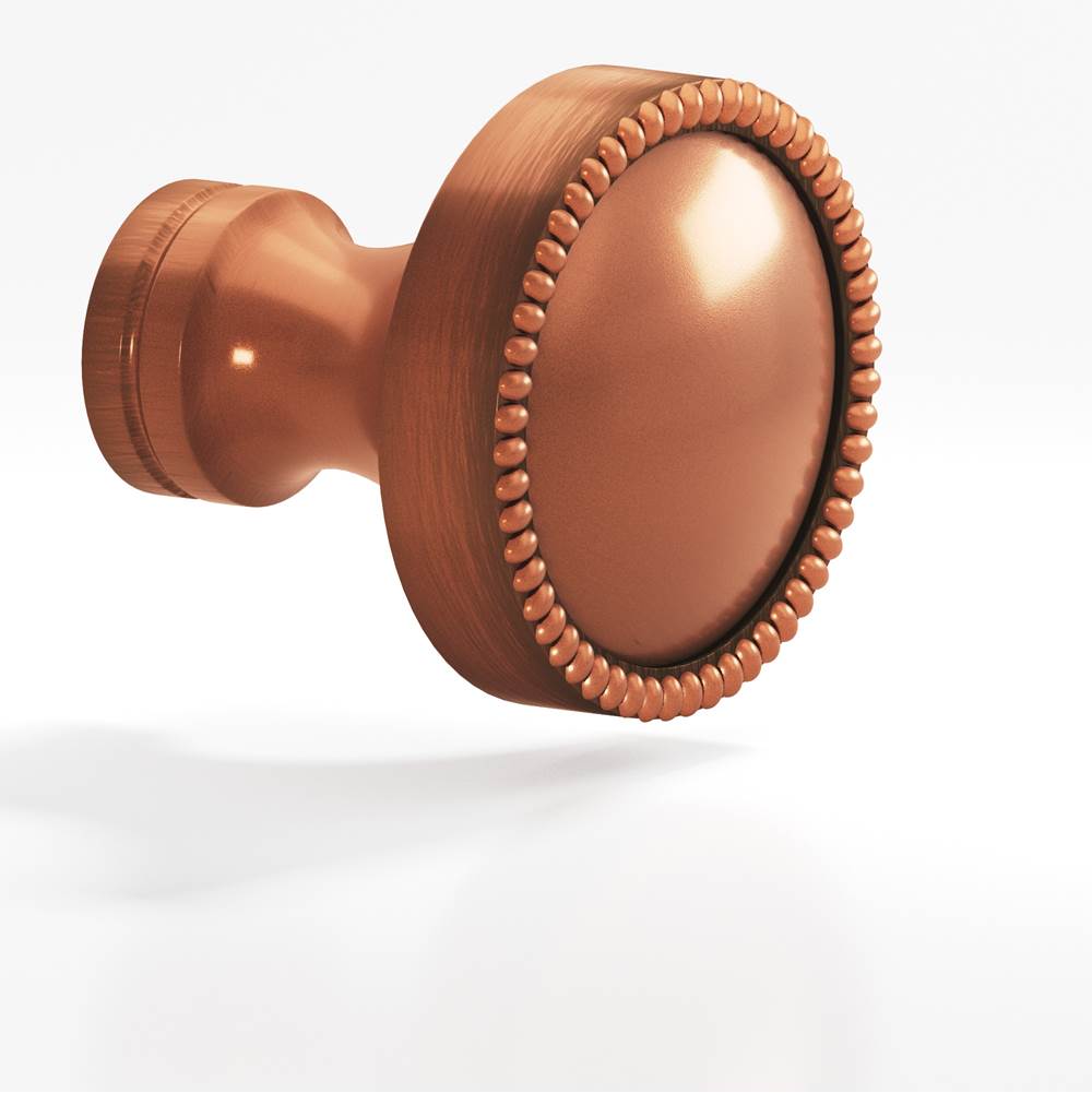 Colonial Bronze - 1.25'' diameter Round, beaded Cabinet Knob, Back-to-Back Shower Door Knob Kit hand finished in Matte Antique Copper and Matte Antique Copper - Matte Antique Copper,Matte Antique Copper