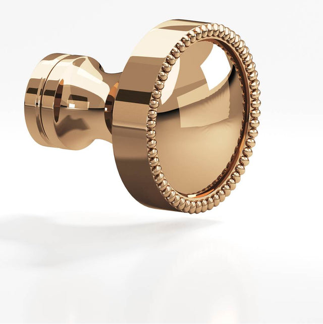 Colonial Bronze - 1.25'' diameter Round, beaded Cabinet Knob, Back-to-Back Shower Door Knob Kit hand finished in Polished Bronze and Polished Bronze - Polished Bronze,Polished Bronze