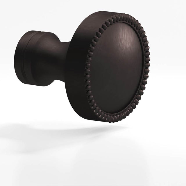 Colonial Bronze - 1.25'' diameter Round, beaded Cabinet Knob, Back-to-Back Shower Door Knob Kit hand finished in Matte Dark Statuary Bronze and Matte Dark Statuary Bronze - Matte Dark Statuary Bronze,Matte Dark Statuary Bronze