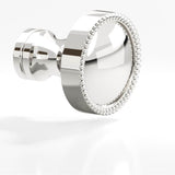 Colonial Bronze - 1.25'' diameter Round, beaded Cabinet Knob, Back-to-Back Shower Door Knob Kit hand finished in Polished Nickel and Polished Nickel - Polished Nickel,Polished Nickel