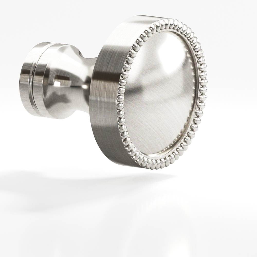 Colonial Bronze - 1.25'' diameter Round, beaded Cabinet Knob, Back-to-Back Shower Door Knob Kit hand finished in Satin Nickel and Satin Nickel - Satin Nickel,Satin Nickel