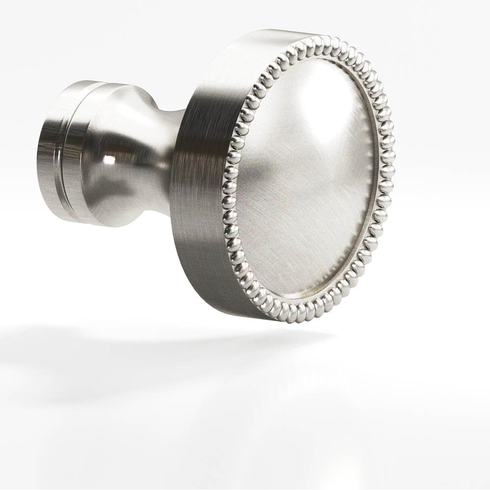 Colonial Bronze - 1.25'' diameter Round, beaded Cabinet Knob, Back-to-Back Shower Door Knob Kit hand finished in Nickel Stainless and Nickel Stainless - Nickel Stainless,Nickel Stainless