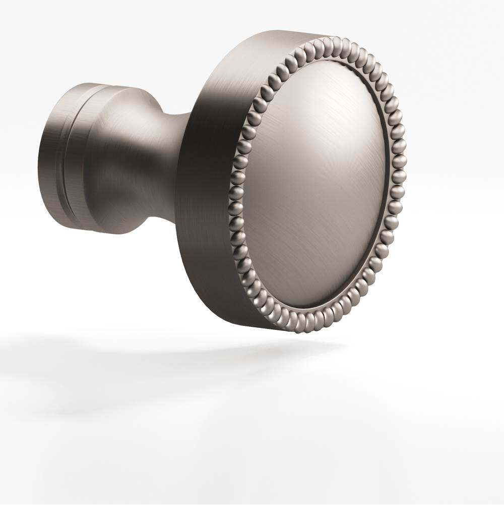 Colonial Bronze - 1.25'' diameter Round, beaded Cabinet Knob, Back-to-Back Shower Door Knob Kit hand finished in Matte Pewter and Matte Pewter - Matte Pewter,Matte Pewter
