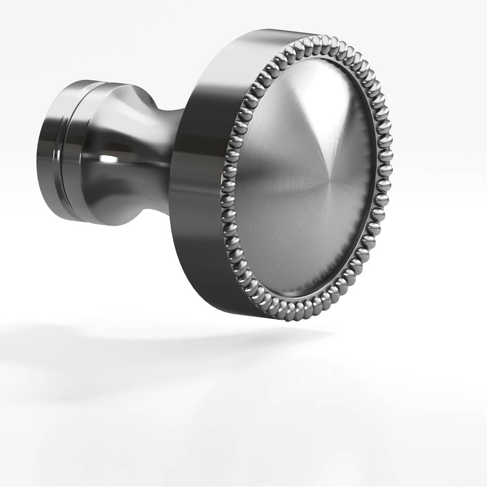 Colonial Bronze - 1.25'' diameter Round, beaded Cabinet Knob, Back-to-Back Shower Door Knob Kit hand finished in Graphite and Graphite - Graphite,Graphite