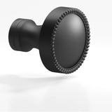 Colonial Bronze - 1.25'' diameter Round, beaded Cabinet Knob, Back-to-Back Shower Door Knob Kit hand finished in Matte Graphite and Matte Graphite - Matte Graphite,Matte Graphite