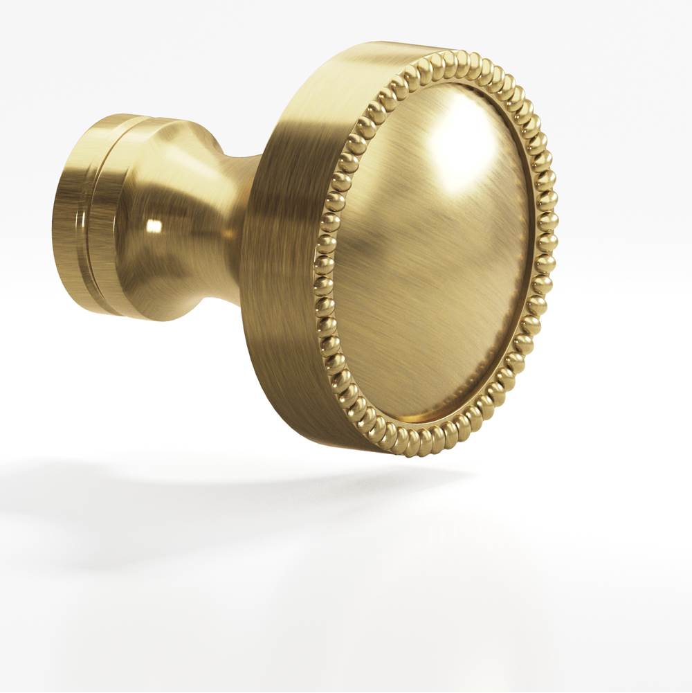 Colonial Bronze - 1.25'' diameter Round, beaded Cabinet Knob, Back-to-Back Shower Door Knob Kit hand finished in Antique Brass and Antique Brass - Antique Brass,Antique Brass