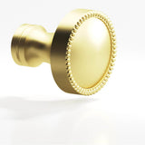 Colonial Bronze - 1.25'' diameter Round, beaded Cabinet Knob, Back-to-Back Shower Door Knob Kit hand finished in Matte Satin Brass and Matte Satin Brass - Matte Satin Brass,Matte Satin Brass