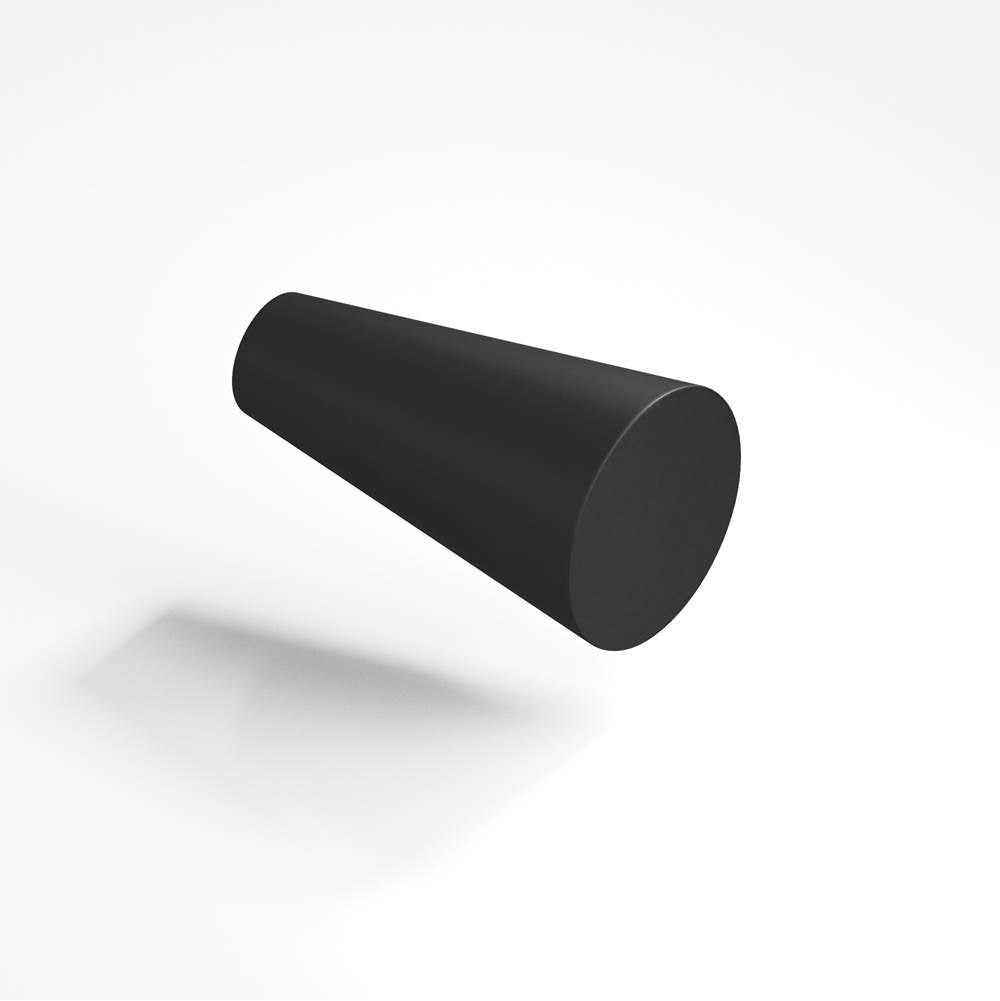 Colonial Bronze - 0.5625'' diameter Round, tapered Cabinet Knob hand finished in Matte Satin Black - Matte Satin Black