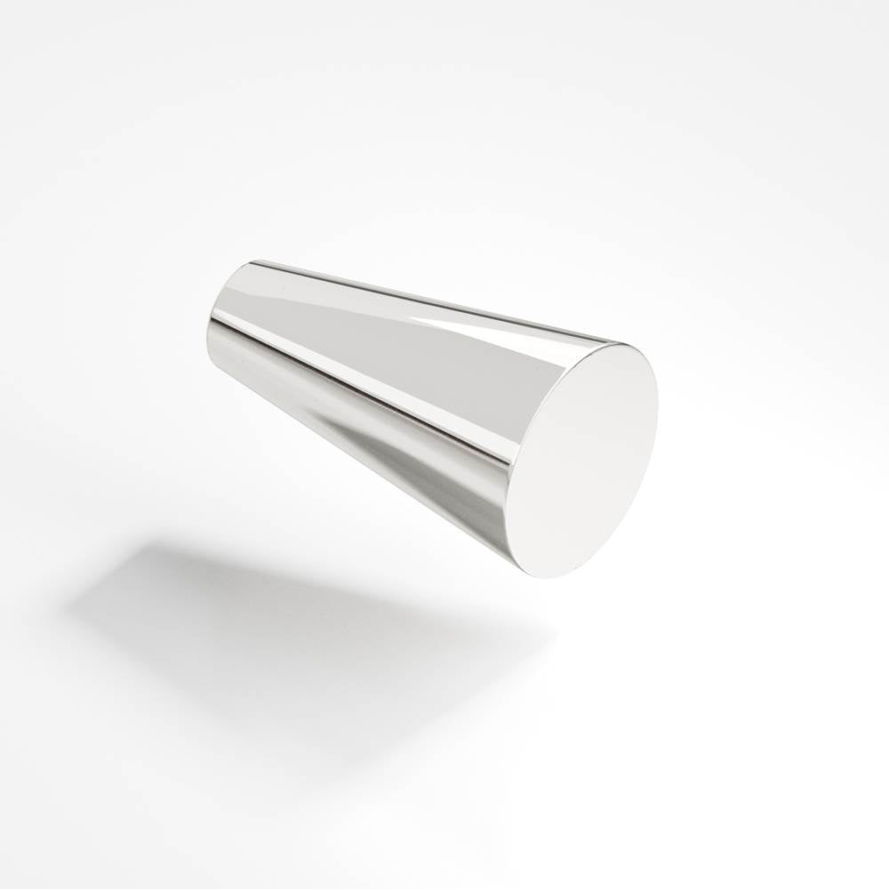 Colonial Bronze - 0.5625'' diameter Round, tapered Cabinet Knob hand finished in Polished Nickel - Polished Nickel