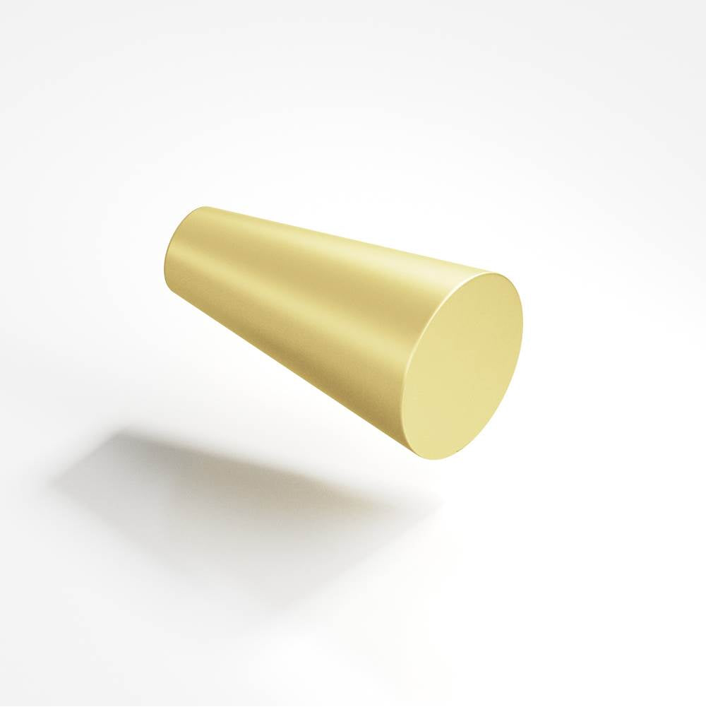 Colonial Bronze - 0.5625'' diameter Round, tapered Cabinet Knob hand finished in Matte Satin Brass - Matte Satin Brass