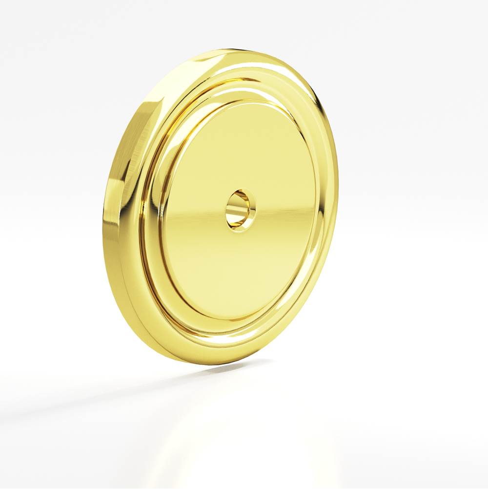 Colonial Bronze - 1.75'' diameter Round, grooved Backplate for use with 1/4-20 screw hand finished in French Gold - French Gold