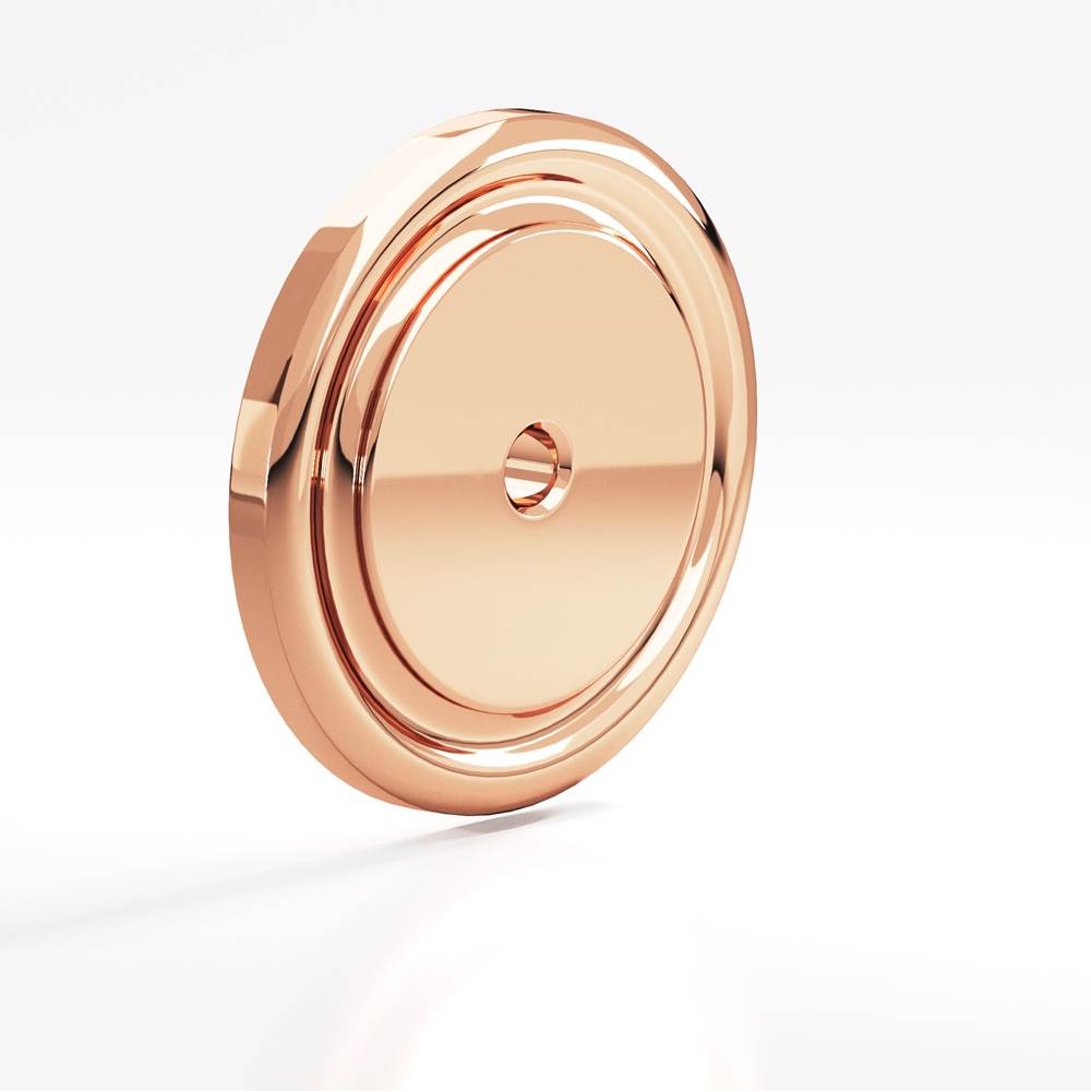 Colonial Bronze - 1.75'' diameter Round, grooved Backplate for use with 1/4-20 screw hand finished in Polished Copper - Polished Copper