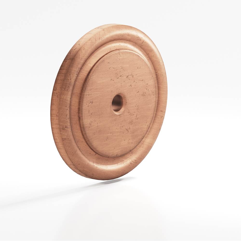 Colonial Bronze - 1.5'' diameter Round, grooved Backplate for use with 1/4-20 screw hand finished in Distressed Antique Copper - Distressed Antique Copper