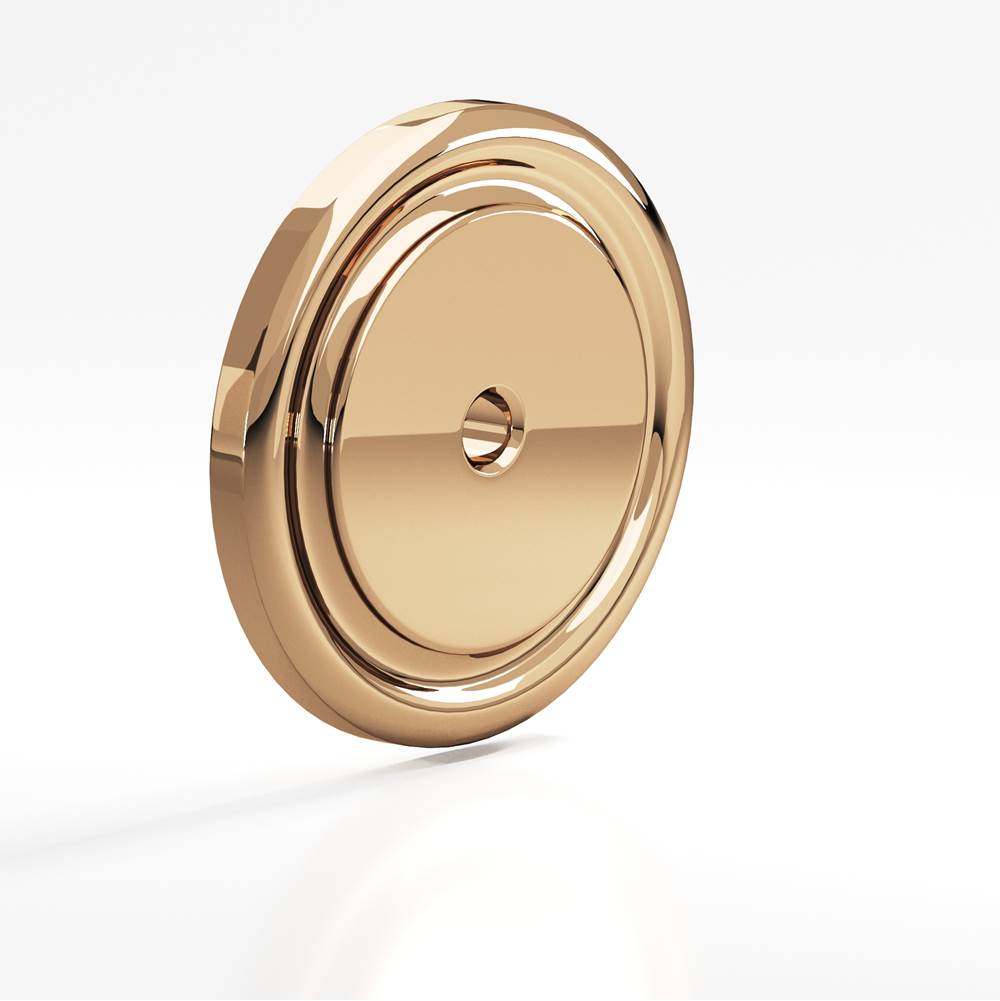 Colonial Bronze - 1.75'' diameter Round, grooved Backplate for use with 1/4-20 screw hand finished in Polished Bronze - Polished Bronze