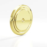 Colonial Bronze - 1.75'' diameter Round, grooved Backplate for use with 1/4-20 screw hand finished in Unlacquered Polished Brass - Unlacquered Polished Brass