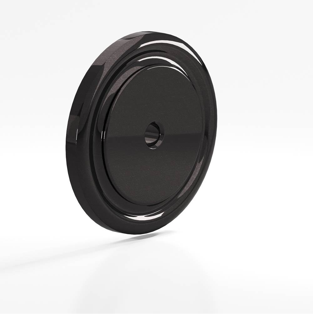 Colonial Bronze - 1.5'' diameter Round, grooved Backplate for use with 1/4-20 screw hand finished in Satin Black - Satin Black