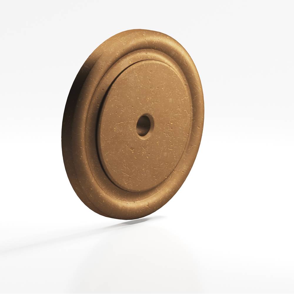 Colonial Bronze - 1.75'' diameter Round, grooved Backplate for use with 1/4-20 screw hand finished in Distressed Light Statuary Bronze - Distressed Light Statuary Bronze