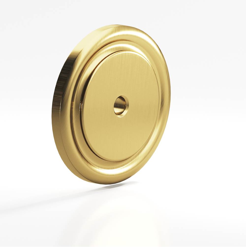 Colonial Bronze - 1.5'' diameter Round, grooved Backplate for use with 1/4-20 screw hand finished in Satin Brass - Satin Brass
