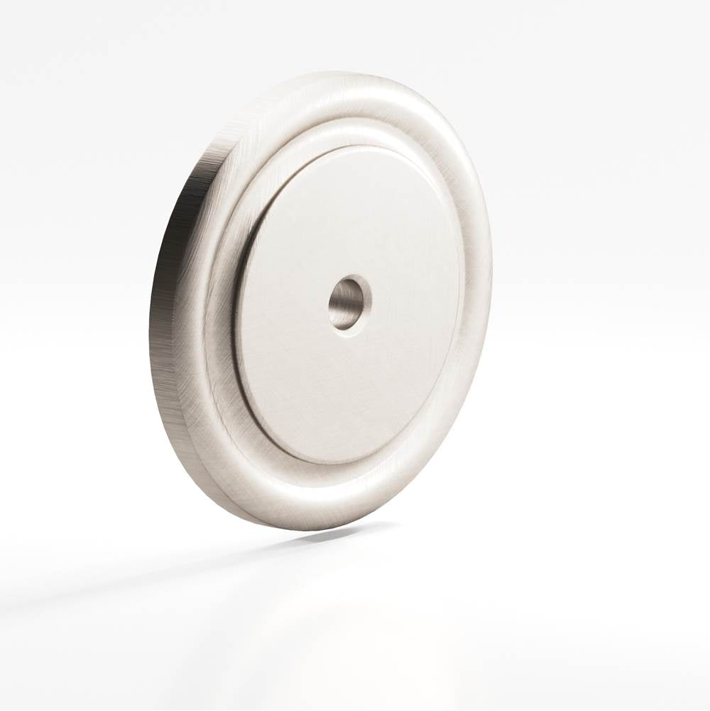 Colonial Bronze - 1.5'' diameter Round, grooved Backplate for use with 1/4-20 screw hand finished in Matte Satin Nickel - Matte Satin Nickel