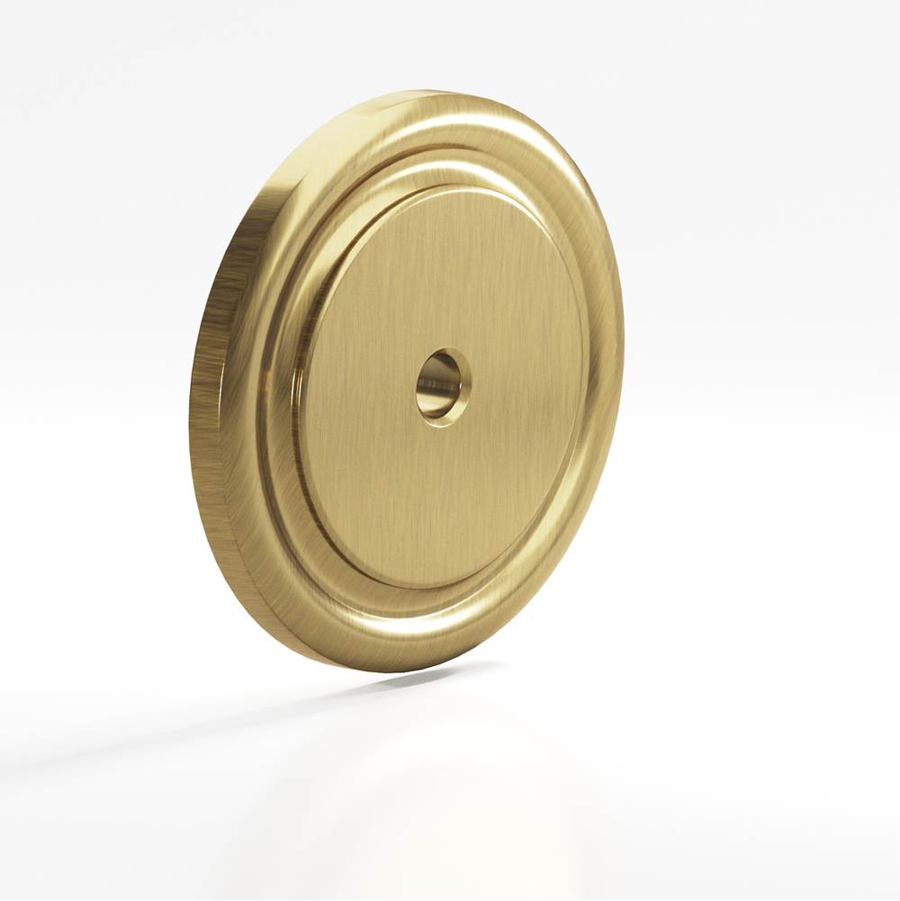 Colonial Bronze - 1.5'' diameter Round, grooved Backplate for use with 1/4-20 screw hand finished in Antique Brass - Antique Brass