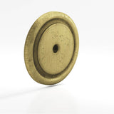Colonial Bronze - 1.5'' diameter Round, grooved Backplate for use with 1/4-20 screw hand finished in Distressed Antique Brass - Distressed Antique Brass