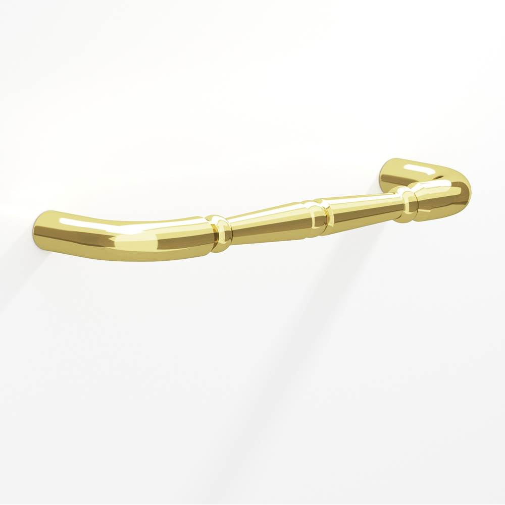 Colonial Bronze - 6'' center-to-center, 6.75'' overall, 0.75'' diameter Detailed wire Cabinet Pull, Appliance Pull, Door Pull, Shower Door Pull with beads hand finished in Unlacquered Polished Brass - Unlacquered Polished Brass