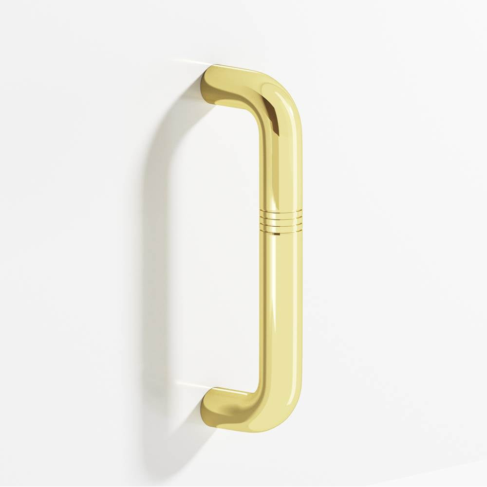 Colonial Bronze - 0.5'' diameter custom length Grooved wire Pull hand finished in Polished Brass - Polished Brass