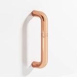 Colonial Bronze - 8'' center-to-center, 8.5'' overall, 0.5'' diameter Grooved wire Cabinet Pull, Door Pull hand finished in Polished Copper - Polished Copper