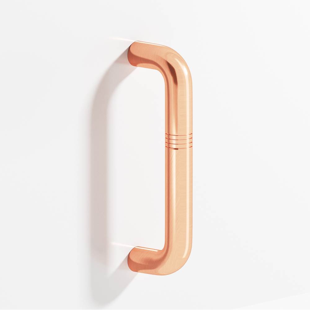 Colonial Bronze - 6'' center-to-center, 6.75'' overall, 0.75'' diameter Grooved wire Cabinet Pull, Door Pull, Shower Door Pull hand finished in Satin Copper - Satin Copper