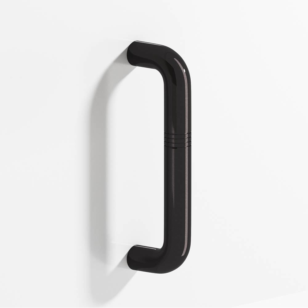 Colonial Bronze - 6'' center-to-center, 6.5'' overall, 0.5'' diameter Grooved wire Cabinet Pull, Door Pull hand finished in Satin Black - Satin Black