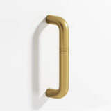 Colonial Bronze - 6'' center-to-center, 6.5'' overall, 0.5'' diameter Grooved wire Cabinet Pull, Door Pull hand finished in Satin Brass - Satin Brass