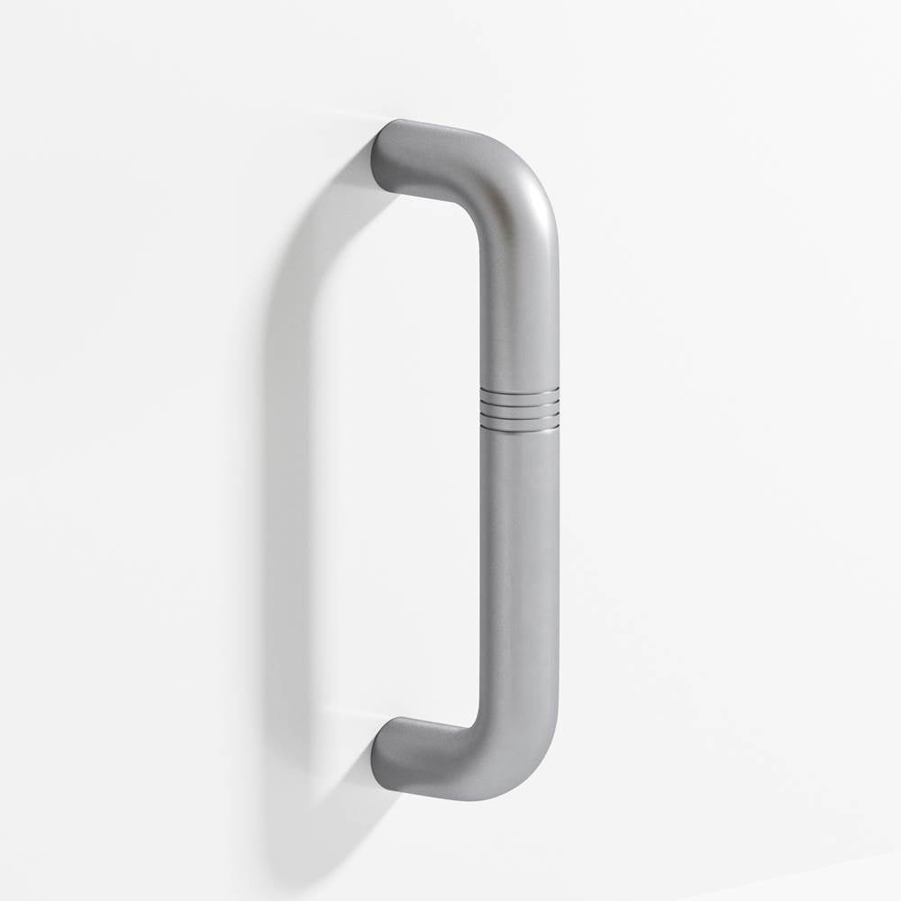 Colonial Bronze - 12'' center-to-center, 12.75'' overall, 0.75'' diameter Grooved wire Appliance Pull, Door Pull, Shower Door Pull hand finished in Matte Satin Chrome - Matte Satin Chrome