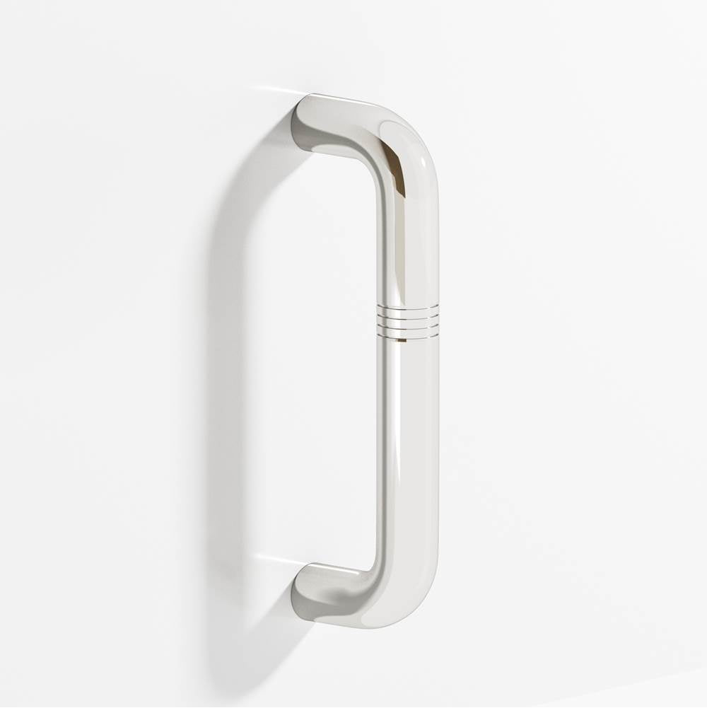 Colonial Bronze - 6'' center-to-center, 6.75'' overall, 0.75'' diameter Grooved wire Cabinet Pull, Door Pull, Shower Door Pull hand finished in Polished Nickel - Polished Nickel