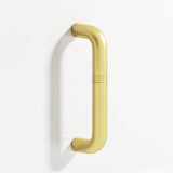 Colonial Bronze - 10'' center-to-center, 10.75'' overall, 0.75'' diameter Grooved wire Appliance Pull, Door Pull, Shower Door Pull hand finished in Matte Satin Brass - Matte Satin Brass