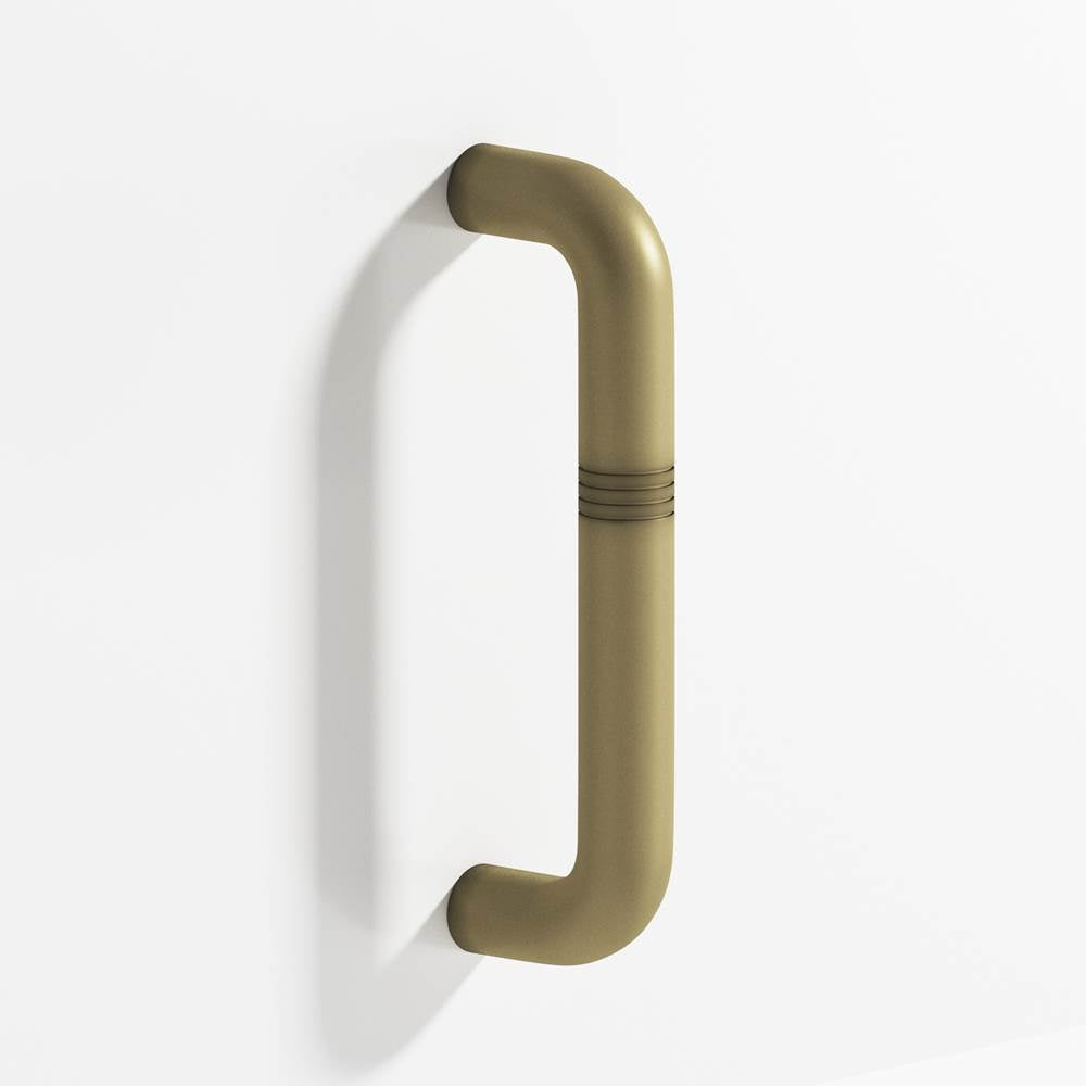 Colonial Bronze - 10'' center-to-center, 10.75'' overall, 0.75'' diameter Grooved wire Appliance Pull, Door Pull, Shower Door Pull hand finished in Matte Antique Satin Brass - Matte Antique Satin Brass