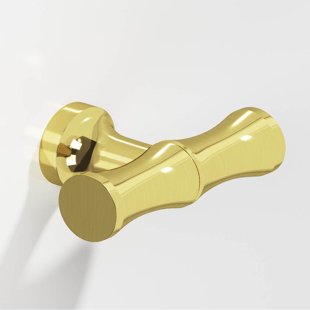 Colonial Bronze - 1.75'' overall, 0.5'' diameter Bamboo, T Cabinet Knob with flared post hand finished in Unlacquered Polished Brass - Unlacquered Polished Brass