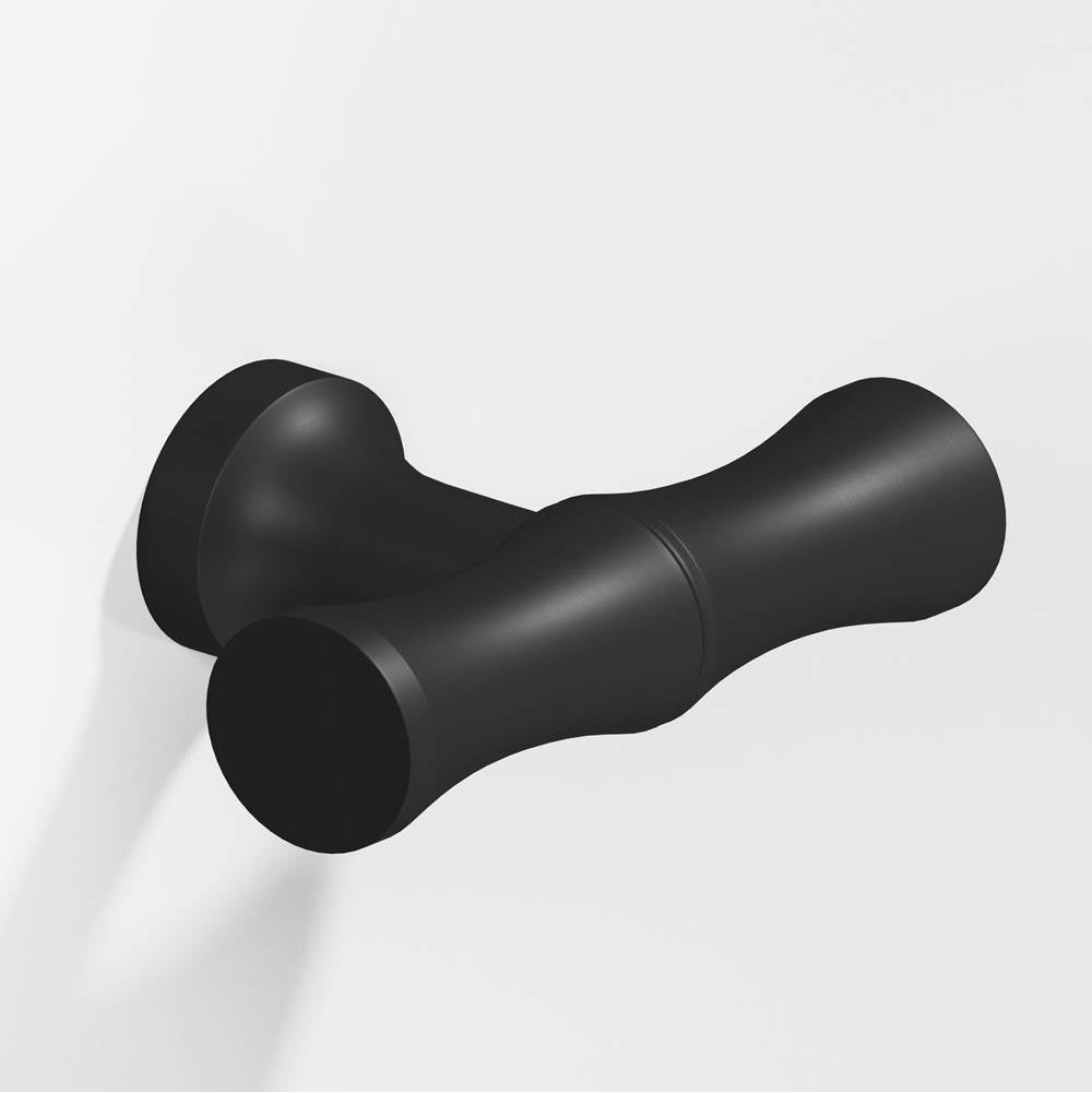 Colonial Bronze - 1.75'' overall, 0.5'' diameter Bamboo, T Cabinet Knob with flared post hand finished in Matte Satin Black - Matte Satin Black