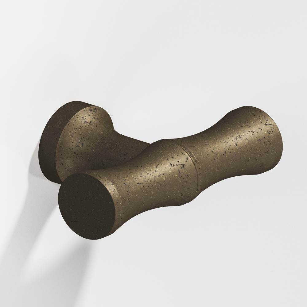 Colonial Bronze - 1.75'' overall, 0.5'' diameter Bamboo, T Cabinet Knob with flared post hand finished in Distressed Oil Rubbed Bronze - Distressed Oil Rubbed Bronze
